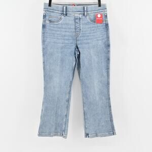 SPANX Jeans Womens Size LP Kick‎ Flare Indigo Sky Pull On Stretch Blue Denim NEW
